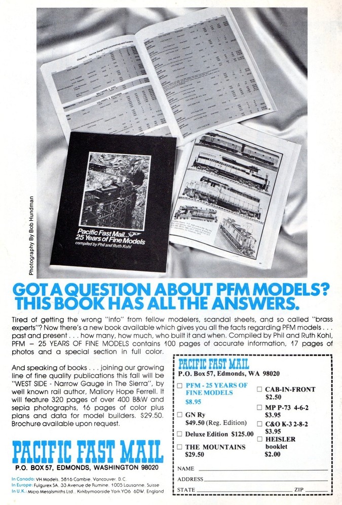Pacific Fast Mail... 25 Years of Fine Models